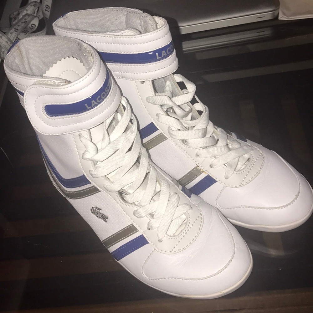 🐊LACOSTE HIGH-TOP LEATHER SNEAKERS!